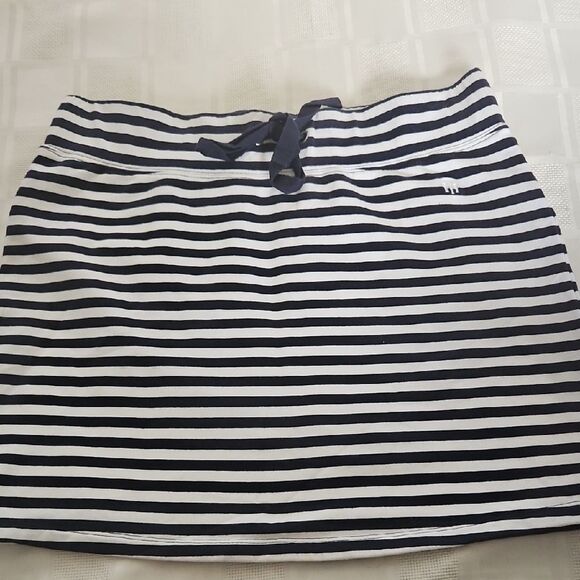 Tommy Hilfiger Navy Blue and White Mini Swim Cover Up Skirt - Picture 12 of 16